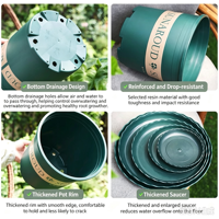 Pot Bunga PP Bentuk Meruncing Terintegrasi Alas dengan Lubang Drainase, Finishing Matte, untuk Penggunaan di Lantai, Cocok untuk Pusat Perbelanjaan, Ukuran Besar, Ramah Lingkungan, Kemasan