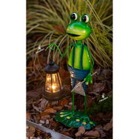 Solar-Tierfigur für den Garten mit Laterne, handbemalte Metallfigur mit Licht für Terrasse, Rasen, Hof, wasserdichte Dekoration