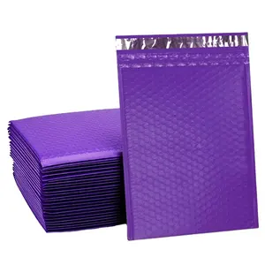 burbuja púrpura Suppliers-[Entrega rápida] 25PCS-10.5x15 pulgadas púrpura de burbuja poli Mailer 287x381mm sobres bolsas auto sello #5 sobres