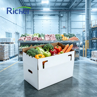 Boîte en carton ondulé ciré sur mesure, robuste, pour le transport maritime de viande glacée