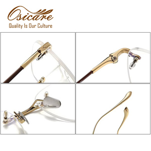Thiết kế thương hiệu cổ điển montura de gafas lujo Kính mắt brillen kính thông số kỹ thuật tinh khiết Titanium Kính mắt không có vành khung quang học - Product Image 5
