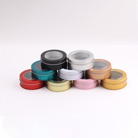 Boîte en étain ronde personnalisée avec logo imprimé et couvercle transparent D95x35mm, emballage en métal pour biscuits, bonbons, thé, bijoux, cadeaux, vente en gros