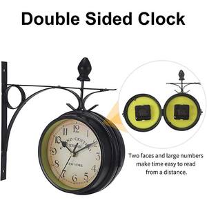 5-Inch Indoor <strong>Outdoor</strong> Double-Sided Hanging <strong>Clock</strong> Iron Metal Frame Glass Lens Quartz Crystal Movement <strong>Weatherproof</strong> Wall <strong>Clock</strong> - Product Image 4