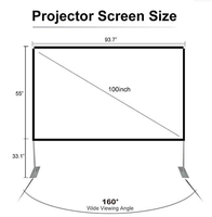 Écran de cinéma extérieur JAVES 120" 144" en polyester 16:9 avec étui de transport FAST FOLD, blanc mat, angle de vision de 160 degrés