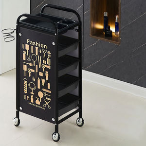 Outils de coiffure modernes : Chariot de salon de coiffure doré détachable avec roues – Coiffure sans nœuds - Product Image 5