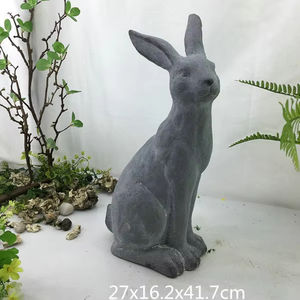 Serie de bosques Decoraciones de Pascua Artesanía de resina de jardín Medio conejo con grano de madera Elegante decoración temática de <span class=keywords><strong>bosque</strong></span> de Pascua - Product Image 3