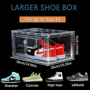 1 Pack Foldable <b>Stackable</b> Magnetic Plastic Acrylic Single Tier European Style Living Room Sneaker <b>Storage</b> Shoe <b>Box</b> Clear Lid - Product Image 3