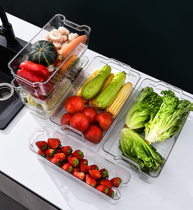 46035 Food Storage Bins For Freezer Fridge Organizer Plastic Organizer With Handle