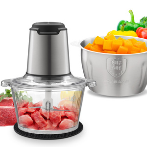 Hachoir à viande avec 2 bols, hachoir à aliments électrique de 8 tasses, hachoir à légumes pour fruits, viande, légumes, aliments pour bébés, noix, 2 vitesses. - Product Image 1
