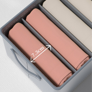 Fabric <b>Clothes</b> <b>Storage</b> <b>Box</b> Rectangle Foldable With Compartments <b>For</b> Home And Dormitory Use - Product Image 2