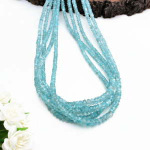 ลูกปัดอะพาไทต์ทรงรอนเดลเหลี่ยมเพชรพลอย l ลูกปัดอะพาไทต์สีน้ำเงินธรรมชาติทรงเหลี่ยมเพชรพลอยสำหรับทำเครื่องประดับอัญมณีชั้นดี - Product Image 1