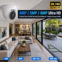 Kamera Dome IP PoE 5MP H.265 AI Deteksi Manusia dan Kendaraan Kamera Keamanan Luar Ruangan Tahan Air IP66