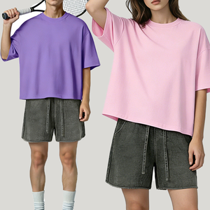 T-shirt da uomo in cotone 275g, vestibilità ampia stile americano, casual, morbida, delicata sulla pelle, ad asciugatura rapida, antibatterica, a maniche corte. - Product Image 1
