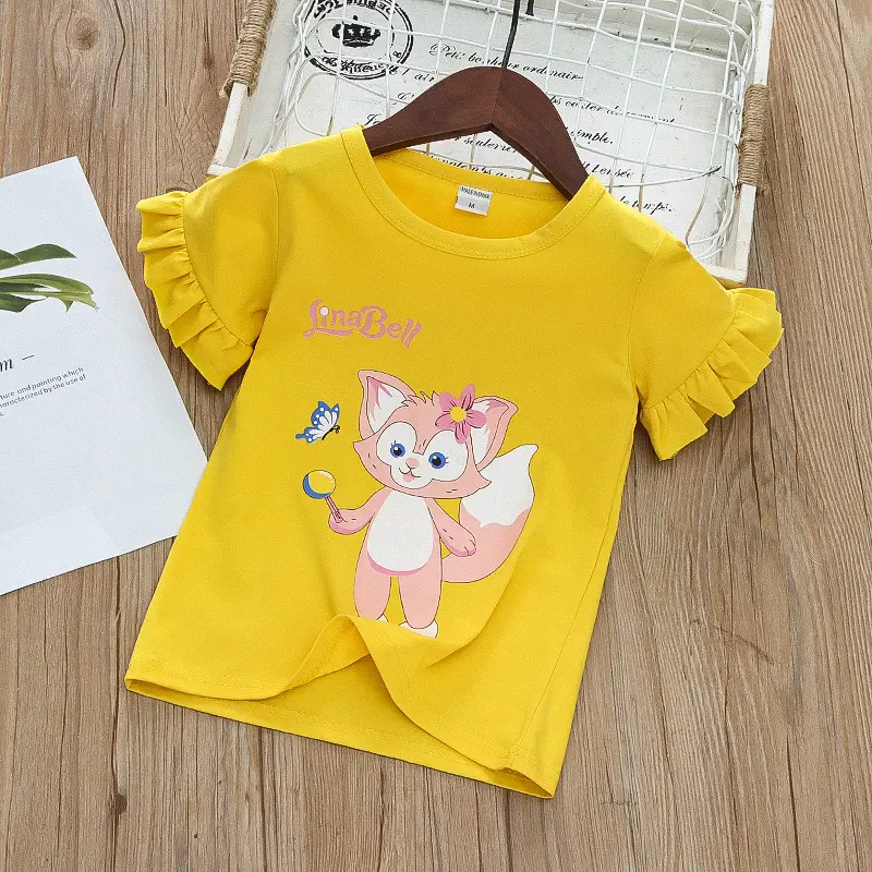 New Arrival Kid Clothing Cute Baby Girls T Shirt Tops 100% Cotton Short Sleeves Summer T Shirt For Resale