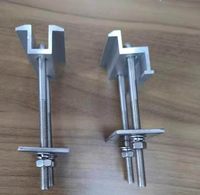 Collier de serrage central et collier de serrage d'extrémité en alliage d'aluminium à double trou avec boulon en U pour montage de panneaux photovoltaïques