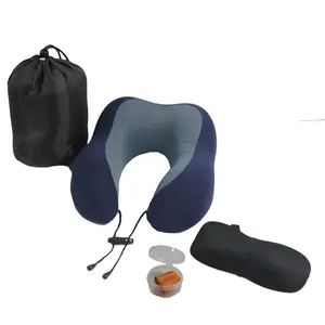 Travelsky Wholesale Rest Cushion Airplane Hump Shape Set 3 In 1 Memory Foam Neck Pillows Travel Pillow