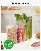 Bolsa de Vacío Transparente al por Mayor con Cierre de Cremallera PA+PE, Sellado de 3 Lados, Grado Alimenticio, a Prueba de Humedad, Gruesa, Resistente, Apta para Congelador y Microondas