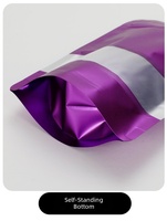 Sachet Doypack Coloré en Feuille Métallique avec Fenêtre Transparente, Sac d'Emballage Alimentaire Refermable à Fermeture Éclair pour Noix, Fruits Secs, Thé et Snacks
