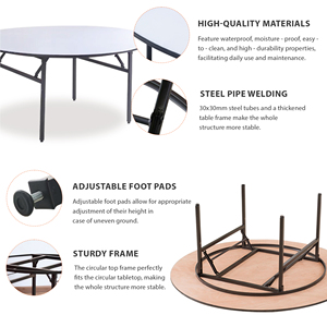 Round Folding <strong>Tables</strong> for Hotel Banquet <strong>Halls</strong> Events Parties and Weddings Round Banquet <strong>Tables</strong> <strong>White</strong> Simple Dining <strong>Tables</strong> - Product Image 4