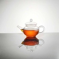 Théière Kongfu au design moderne et élégant, 250 ml, en verre transparent, avec infuseur et couvercle, écologique, pour café en vrac et thé fleuri