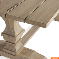 Table à manger d'extérieur en teck sud-américain de qualité A Style classique anglais poli à la main résistant aux insectes pour une utilisation dans la cour