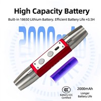 Lampe torche porte-clés professionnelle en acier inoxydable 304, lumière rouge, 3 LED 650nm, réflecteur en aluminium, indice de protection IP55, rechargeable, faisceau spot