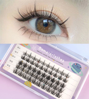 Plateaux de cils en forme de grappe, fans préfabriqués, 5 lignes, effet scintillant, anime manga, extension de cils