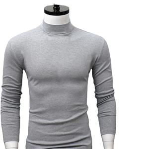 Nuova Camicia da Uomo 2022, Maglione Tinta Unita con Collo Semi-Alto, Casual, Slim Fit, Maniche Lunghe, Caldo, Aderente, Abbigliamento Interno Maschile - Product Image 1