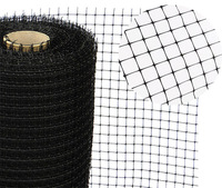 Filet anti-oiseaux en PP vierge extrudé avec protection UV, maille carrée diamantée noire et verte