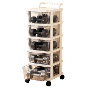 Étagère de rangement multi-tiroirs avec roulettes, 5 niveaux transparents, pour jouets, vêtements, livres, collations, organisateur de salon - Product Image 3