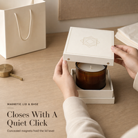 Boîte cadeau personnalisée de luxe en papier artistique biodégradable, imprimée quadrichromie, avec coins arrondis et estampage à chaud, pour vin, parfum ou bougie parfumée, avec fenêtre