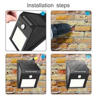 TOACH 20 Projecteurs Solaires LED Extérieurs Étanche, Alimentés par l'Énergie Solaire, Lampe Murale avec Détecteur de Mouvement pour Jardin
