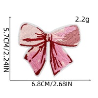 Nouveaux patchs brodés écologiques en forme de cœur et de nœud papillon, faits à la main, exquis, pour filles, à thermocoller, en sergé et chenille, pour la maison
