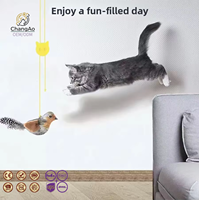 Juguete Interactivo para Gatos con Sonido Realista de Pájaro, Varita con Pluma para Gatos de Interior