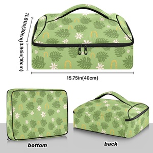 Porte-plat isotherme personnalisé à motif de feuilles de fougère verte hawaïenne, idéal pour barbecue, lasagnes et transport de plats pour les fêtes et les pique-niques. - Product Image 3