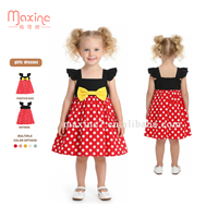Robes imprimées personnalisées pour filles avec gros nœud à fleurs et volants, vêtements de fête pour princesses à la mode, vente en gros de vêtements d'été pour filles