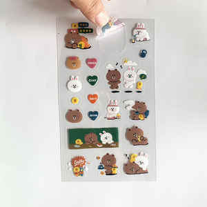 Виниловые наклейки на клеевой основе, прозрачные, в стиле кавайи, корейские, с эффектом поцелуя, водонепроницаемые, с блестками, на заказ, с контурной резкой - Product Image 4