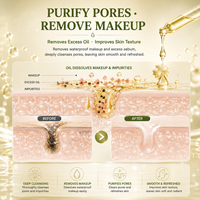 Huile Nettoyante Visage Bio Végane en Gros à l'Extrait de Haricot Mungo, Huile de Jojoba et Acides Aminés pour Dissoudre en Profondeur le Maquillage Tenace