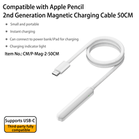 Cable de Carga Magnético USB C Tipo-C Macho a Hembra para Apple Pencil de 2.ª Generación, iPad, PC, Tableta, Suministro de Energía para Lápiz