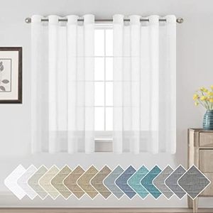 Rideaux semi-transparents en faux lin XinLan, voilages filtrant la lumière pour chambre et salon - Product Image 4
