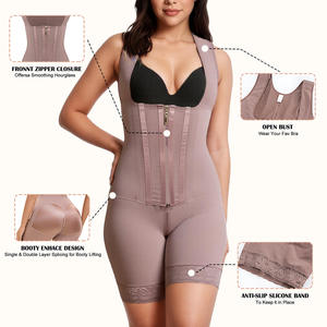Langqin Women Breathable High Compression Whole Body Slimming Bodysuit Shapewear with Straps and <b>Belly</b> Control - Product Image 3