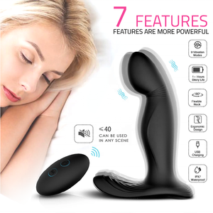 Masajeador de próstata con control remoto inalámbrico para hombre, juguete <span class=keywords><strong>Anal</strong></span> vibratorio masculino de 9 velocidades, tapón de botones para el punto G, estimulador Sm Gay - Product Image 2