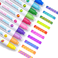 KHY 6/10/12 Couleurs Populaires Prix Usine Marqueurs Pastel Colorés Stylo Surligneur Magique Double Pointe à Changement de Couleur