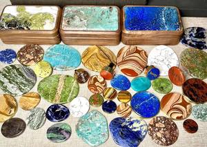 TMZ OEM/ODM Wholesale Custom Marmol High End Decorative Stone Hotel Crafts Red Blue <b>Green</b> Set Marble <b>Coaster</b> - Product Image 4