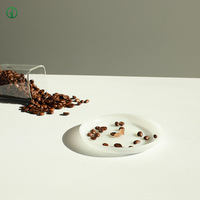 Hochwertiges Kaffeebohnen-Design Glas-Teller- und Tassenset Farbenfrohe Geschirrsets Hitzebeständige Glasteller