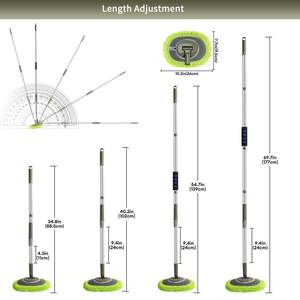 Limpiador de pared, fregona de pared de 66 pulgadas con mango largo, fregona de polvo de techo con 15 postes de extensión de codo que ahorran trabajo, plumero de zócalo - Product Image 2