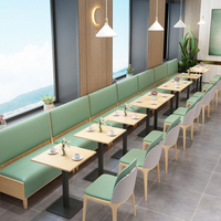 Canapés de restaurant modernes XZY, sièges de banquette, table en bois, mobilier de café, ensemble de chaises de canapé vertes, mobilier de salle à manger de restaurant, mobilier de salon