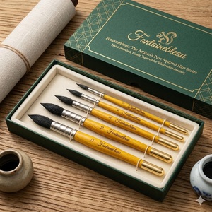 Set di Pennelli Premium in Pelo Sintetico di Scoiattolo per Acquerello, Morbidi Pennelli Affusolati e a Punta per Artisti, <span class=keywords><strong>Pittura</strong></span> Acrilica e Guazzo - Product Image 2
