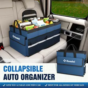 Factory Custom 2 Compartments Collapsible Car Organizer Storage For SUV Truck Sedan
