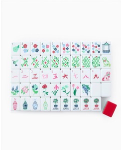 Mahjong américain rouge pliable et portable, 4 couches de tuiles en PU, 160 cartes gravées, jeu de luxe écologique et durable, idée cadeau de Noël - Product Image 3